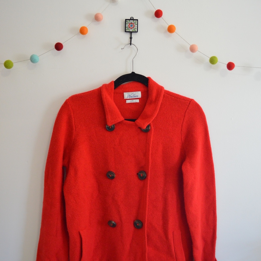 Wallace Red P-Coat Cardigan